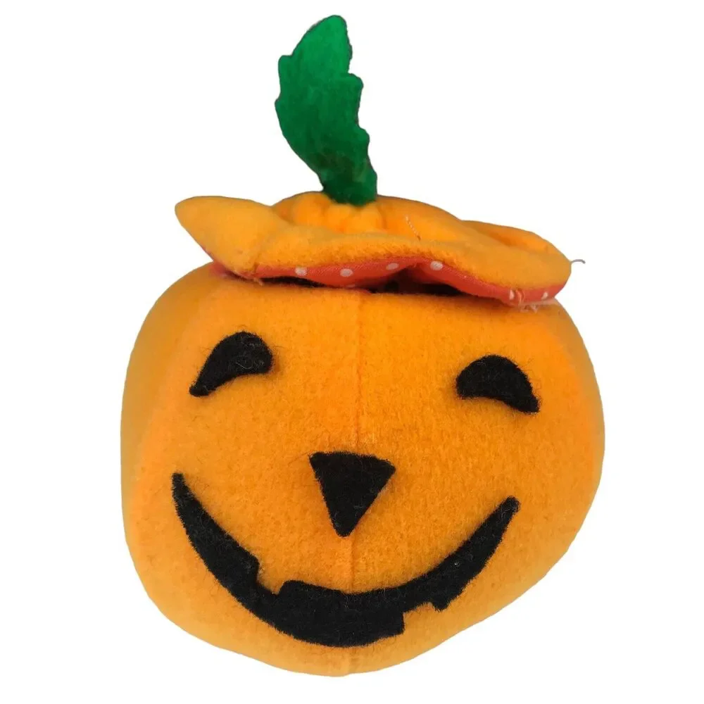 Applause 1986 Halloween Pop Up Pumpkin Plush Bat Jack-O-Lantern Stuffed Vintage